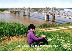 Larry enjoying the Mississippi River 1995